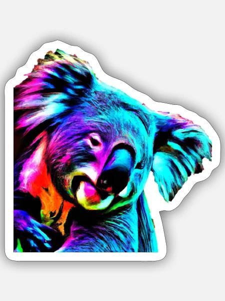 Koala - Sticker Größe S (10 x 10 cm) - Mattweiß