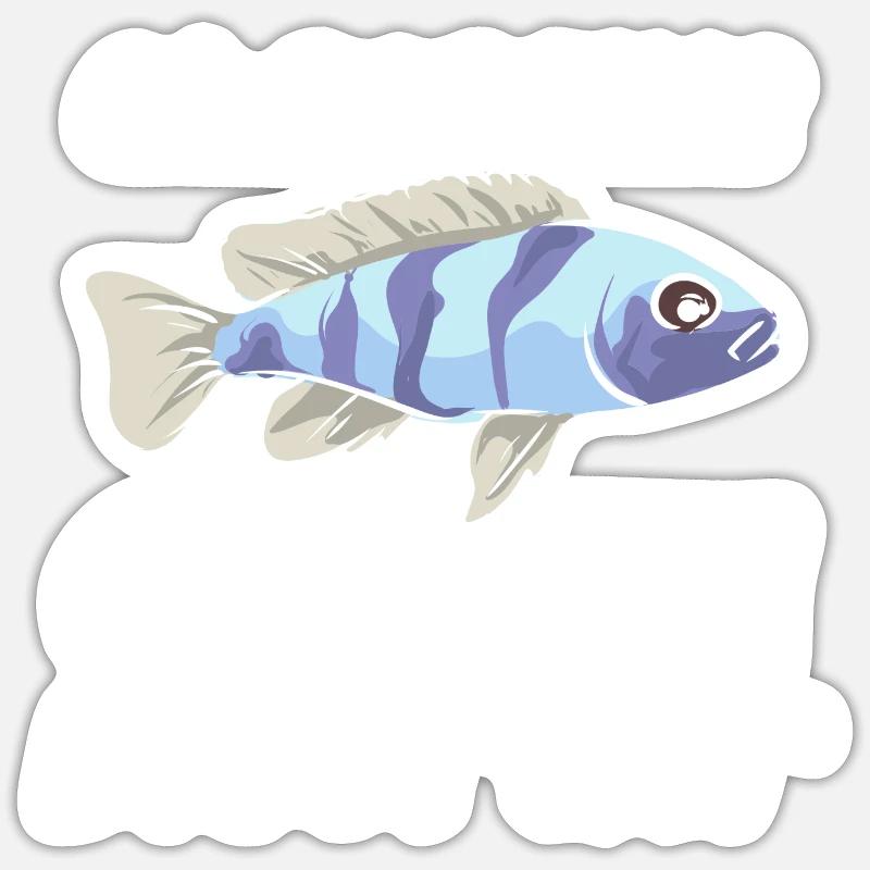 Obsessive Cichlid Disorder - Sticker Größe S (10 x 10 cm) - Mattweiß