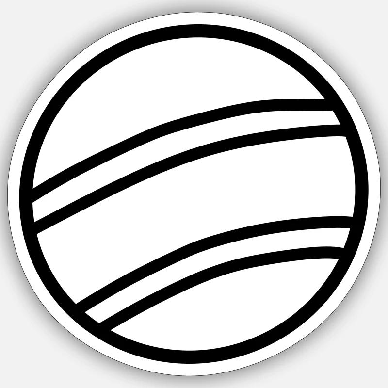 Ball Vektorgrafik - Sticker Größe S (10 x 10 cm) - Mattweiß