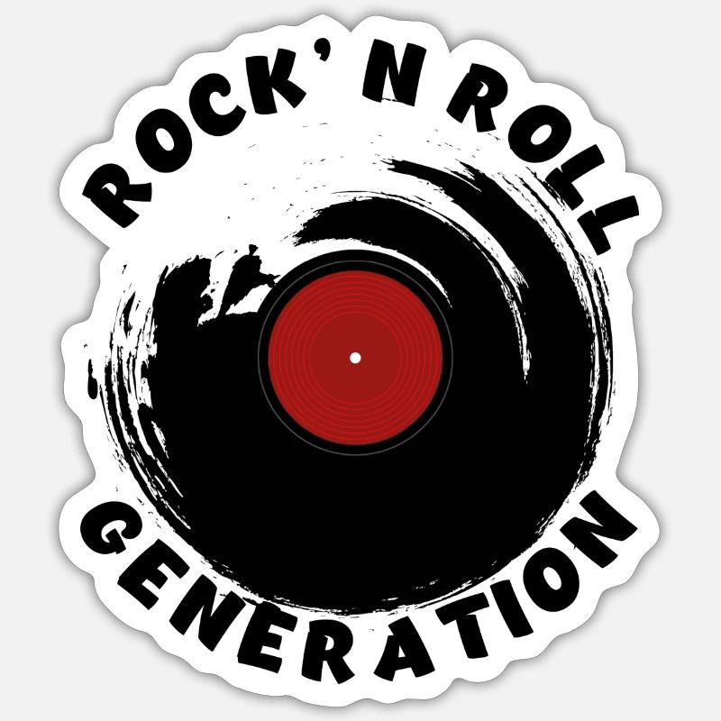 Rock' n Roll Generation -- amoureux du rock - Sticker taille S (10 x 10 cm) - blanc mat