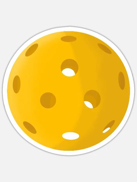 Pickleball Ball - Sticker Größe S (10 x 10 cm) - Mattweiß