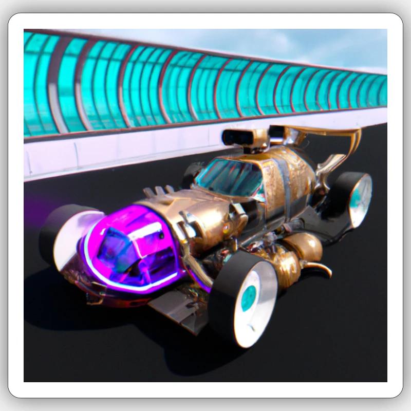 Steampunk im Synthwave-Stil 2 Sticker Größe S (10 x 10 cm)