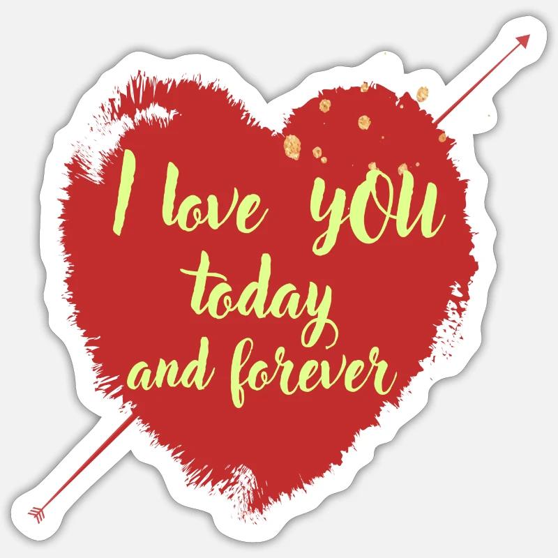 Valentines day - Sticker taille S (10 x 10 cm) - blanc mat