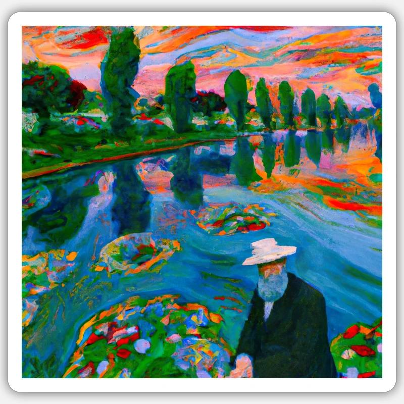 MONET AUF LSD - Sticker Größe S (10 x 10 cm) - Mattweiß