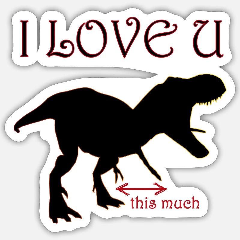 T-Rexlove - Sticker taille S (10 x 10 cm) - blanc mat