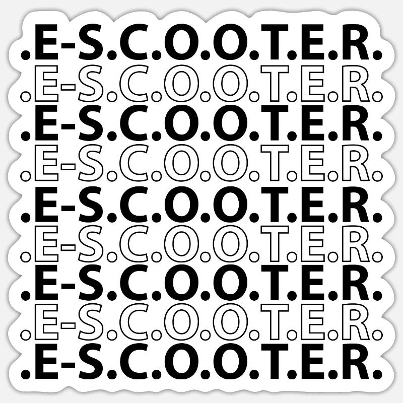 E-Scooter Scooter - Sticker size S (10 x 10 cm) - white matte