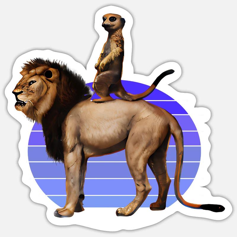 Suricate royal - Sticker taille S (10 x 10 cm) - blanc mat