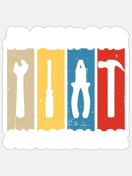 Je peux pas j'ai bricolage - Sticker taille S (10 x 10 cm) - blanc mat