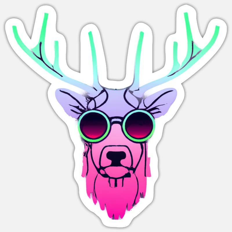 Cool Deer Sticker Größe S (10 x 10 cm)