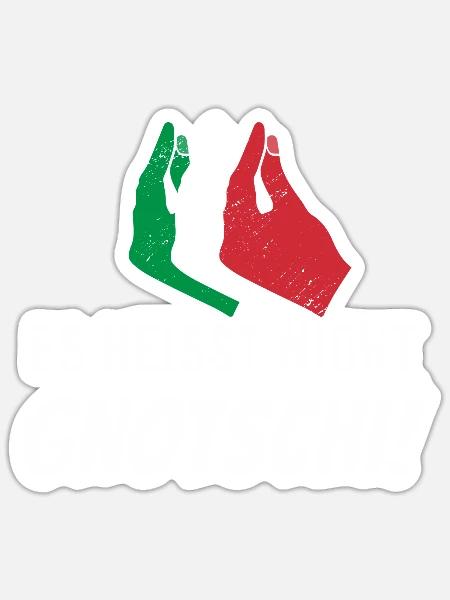 Italien Flagge Es heißt nicht Gnotschi lustiges - Sticker Größe S (10 x 10 cm) - Mattweiß
