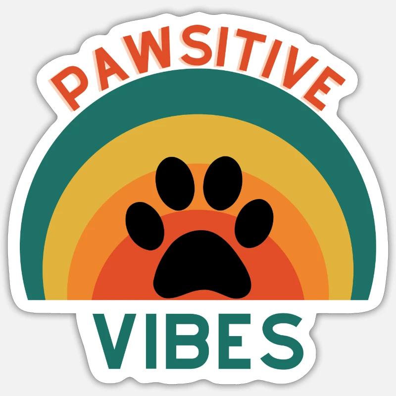 Pawsitive Vibes - Sticker Größe S (10 x 10 cm) - Mattweiß