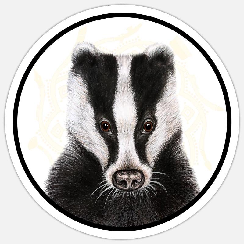 Dachs /Badger mit Logo Sticker Größe S (10 x 10 cm)
