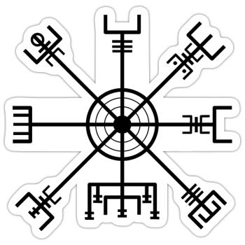 Vegvisir - Sticker size S (10 x 10 cm) - white matte - Front