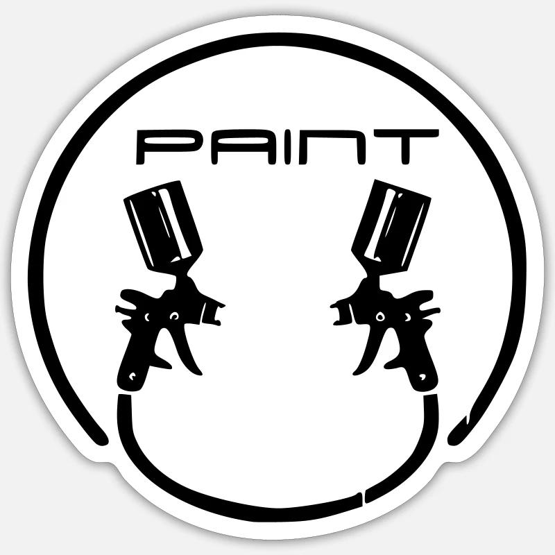 Paint - Sticker taille S (10 x 10 cm) - blanc mat