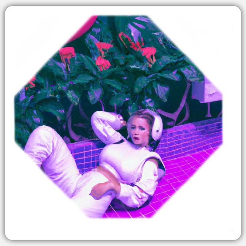Astronaute - Sticker taille S (10 x 10 cm) - blanc mat