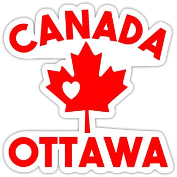 Kanada Ottawa Ontario - Sticker Größe S (10 x 10 cm) - Mattweiß - Vorne
