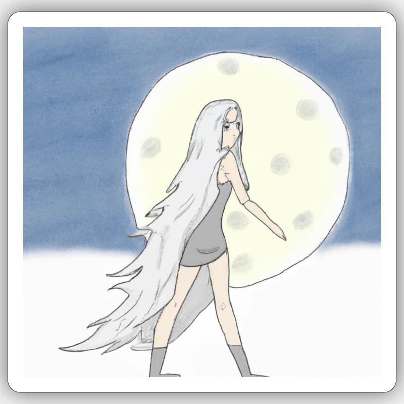 Luna Magic - Sticker size S (10 x 10 cm) - white matte