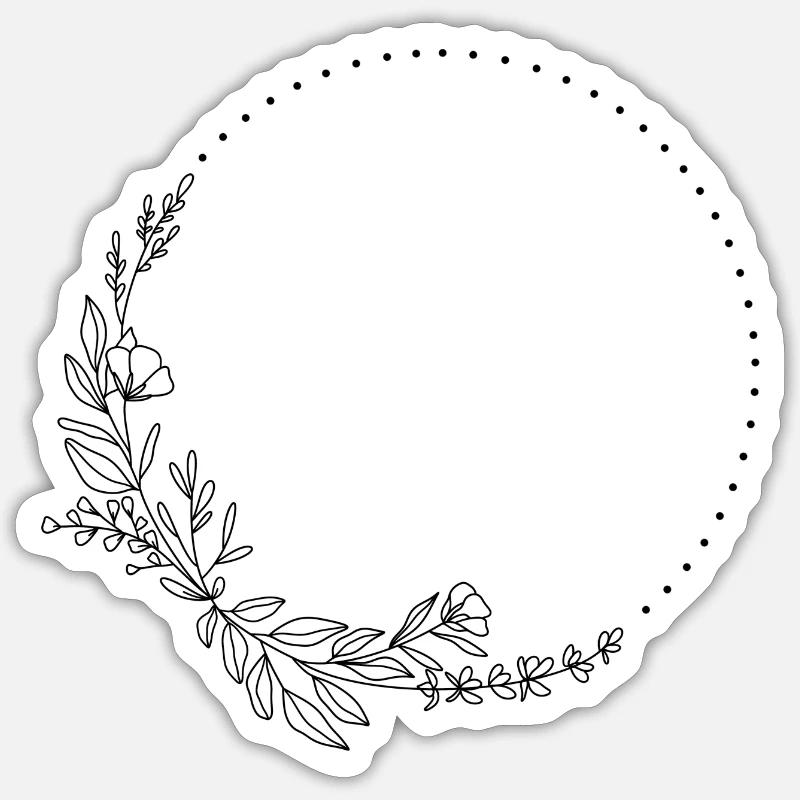 Flower Frame - Sticker size S (10 x 10 cm) - white matte