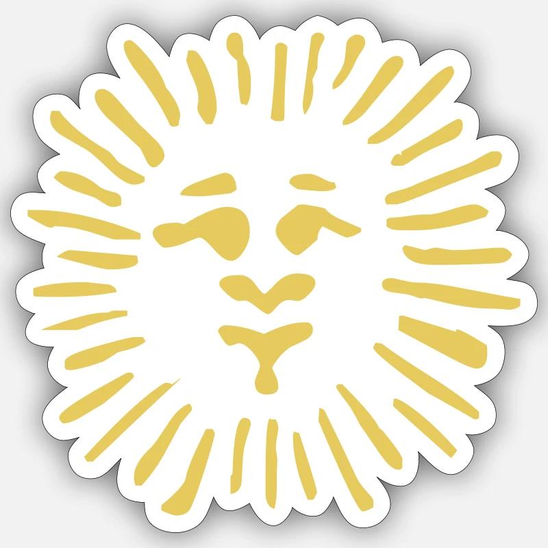Soleil - Graphique vectoriel - Sticker taille S (10 x 10 cm) - blanc mat