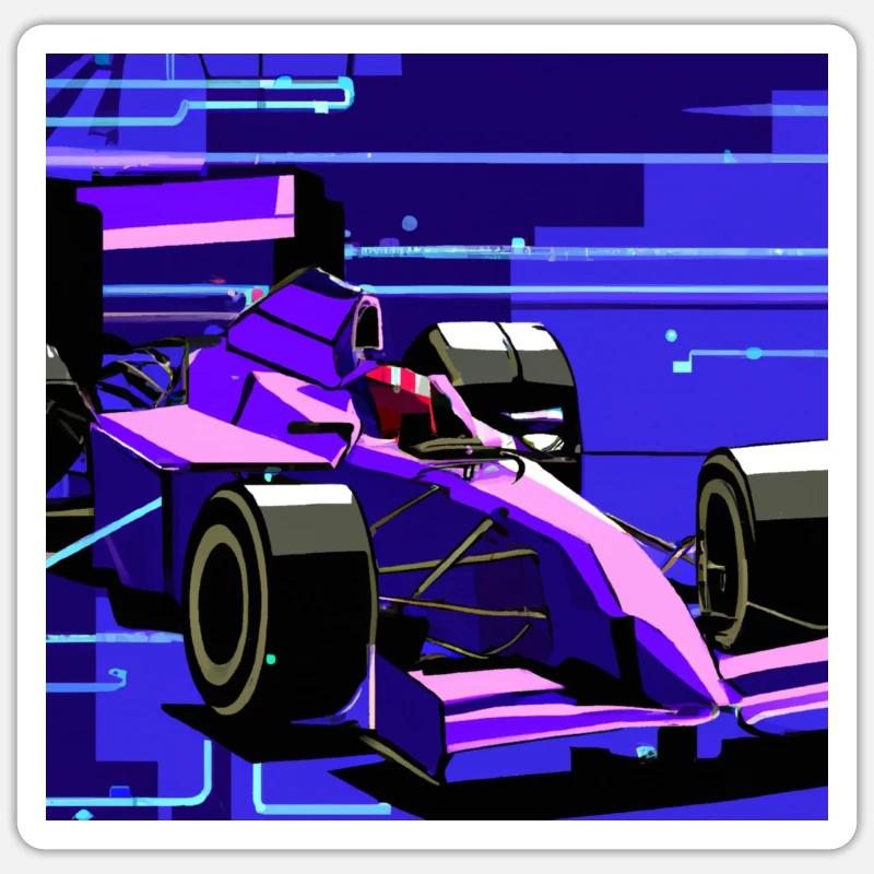 Formel Auto - Sticker Größe S (10 x 10 cm) - Mattweiß