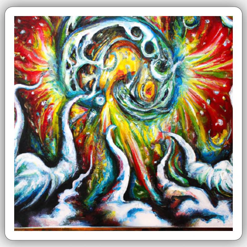 Ölgemälde Kunst Sticker Größe S (10 x 10 cm)
