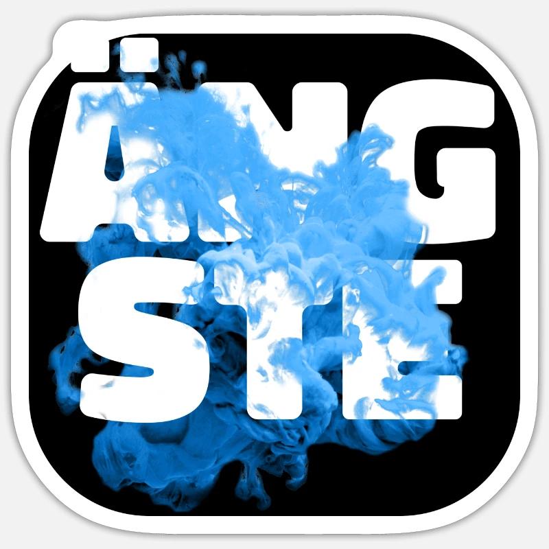 Ängste blau - Sticker Größe S (10 x 10 cm) - Mattweiß