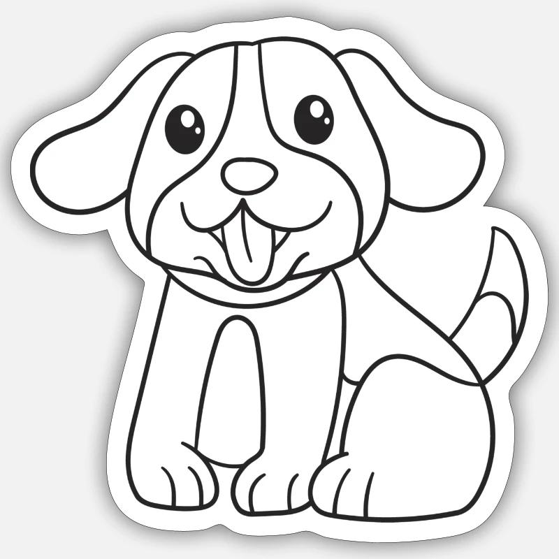 Hund, Hündchen, Haustiere, Geschenk, Geschenkidee - Sticker Größe S (10 x 10 cm) - Mattweiß