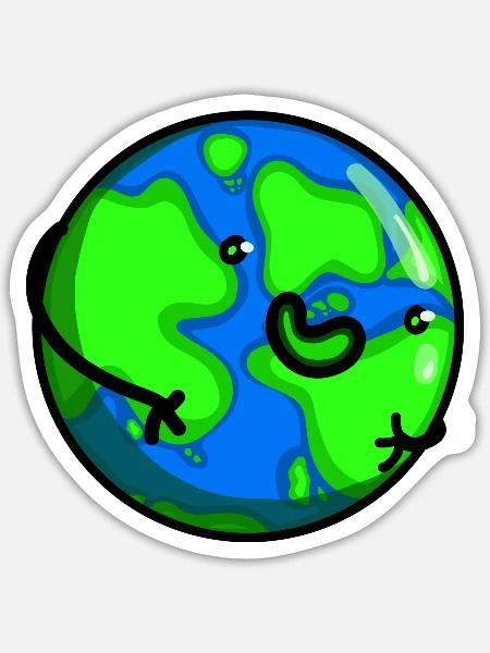 Planet Erde - Sticker Größe S (10 x 10 cm) - Mattweiß