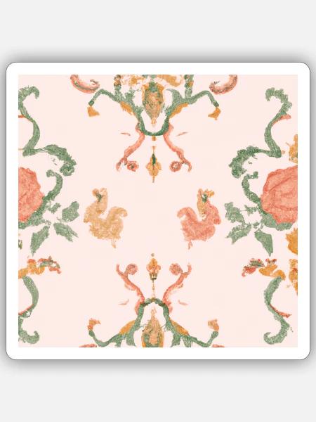 Floral Classical Pattern Flower Art - Sticker Größe S (10 x 10 cm) - Mattweiß
