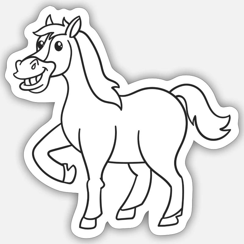 Pferd, Pferde, Geschenk, Geschenkidee - Sticker Größe S (10 x 10 cm) - Mattweiß