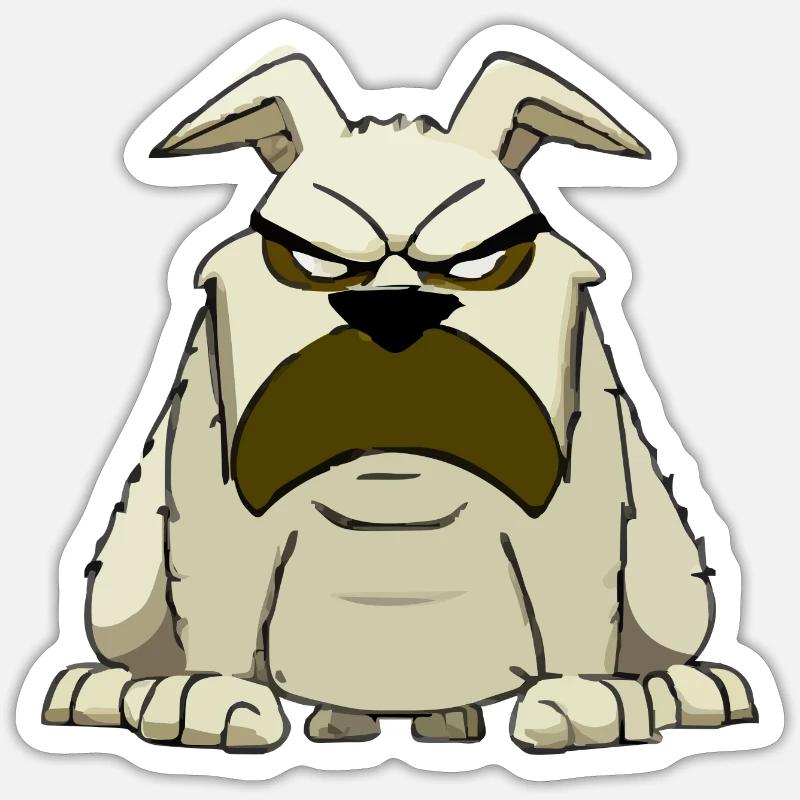 Xilo the grumpy dog Sticker size S (10 x 10 cm)