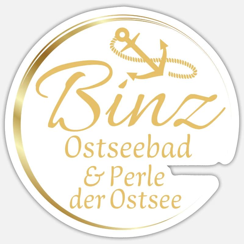 Binz - Ostseebad & Perle der Ostsee - Sticker Größe S (10 x 10 cm) - Mattweiß