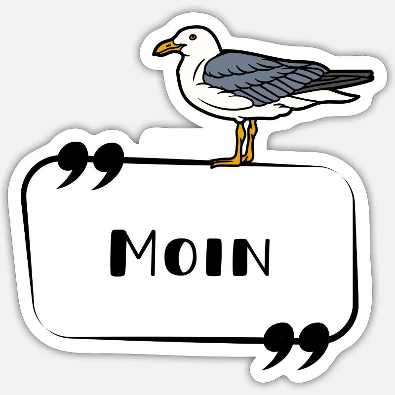 Moin Möwe Sticker Größe S (10 x 10 cm)