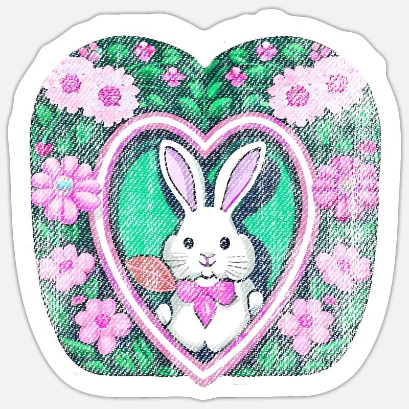 retro used-look Easter bunny classic Sticker size S (10 x 10 cm)