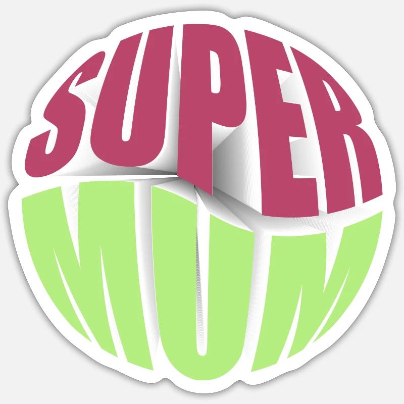 Super Mum - Sticker Größe S (10 x 10 cm) - Mattweiß