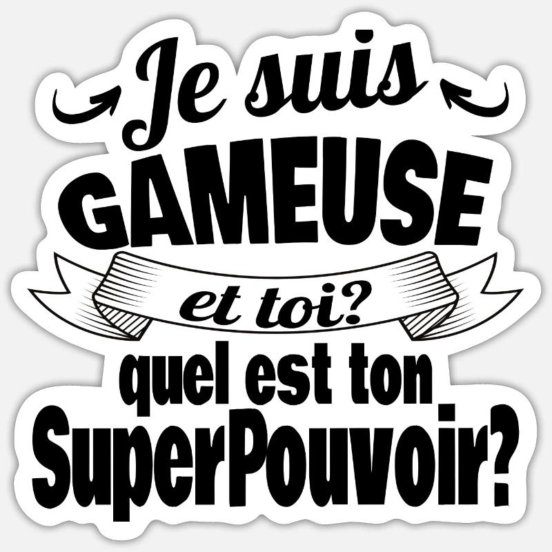 je suis gameuse - Sticker taille S (10 x 10 cm) - blanc mat