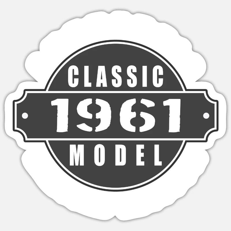Né en 1961 édition limité et modèle authentique - Sticker taille S (10 x 10 cm) - blanc mat
