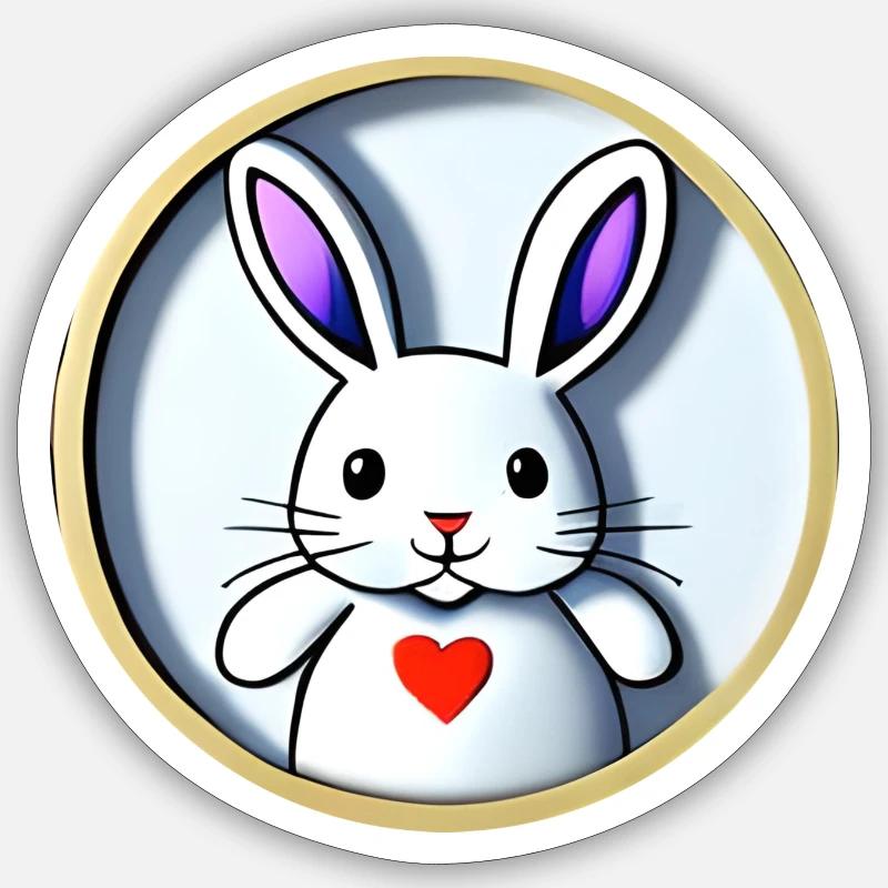 Cadeau de Pâques - Sticker taille S (10 x 10 cm) - blanc mat