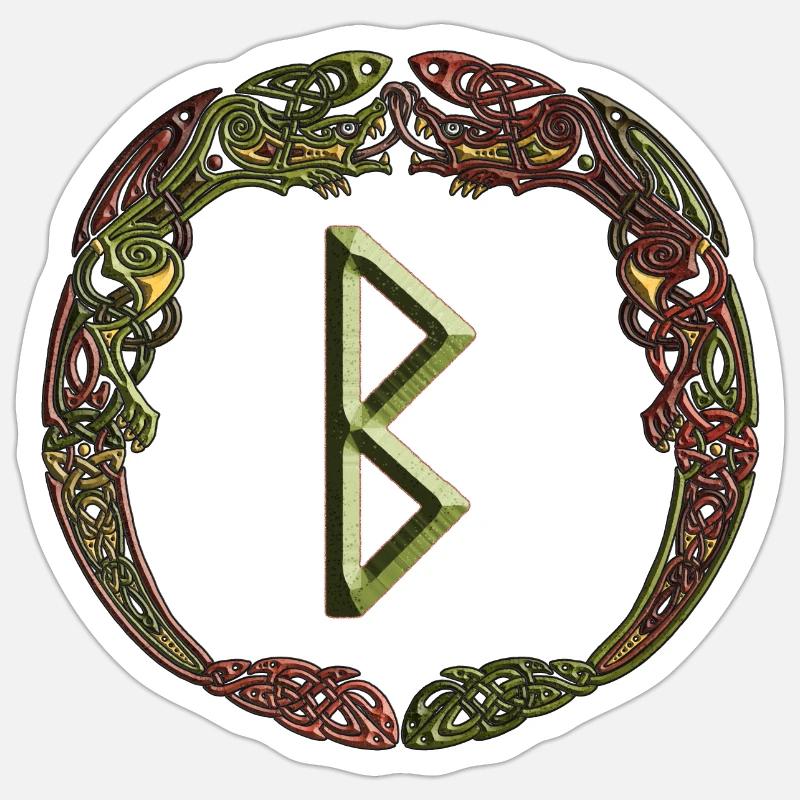 Berkano - Sticker size S (10 x 10 cm) - white matte