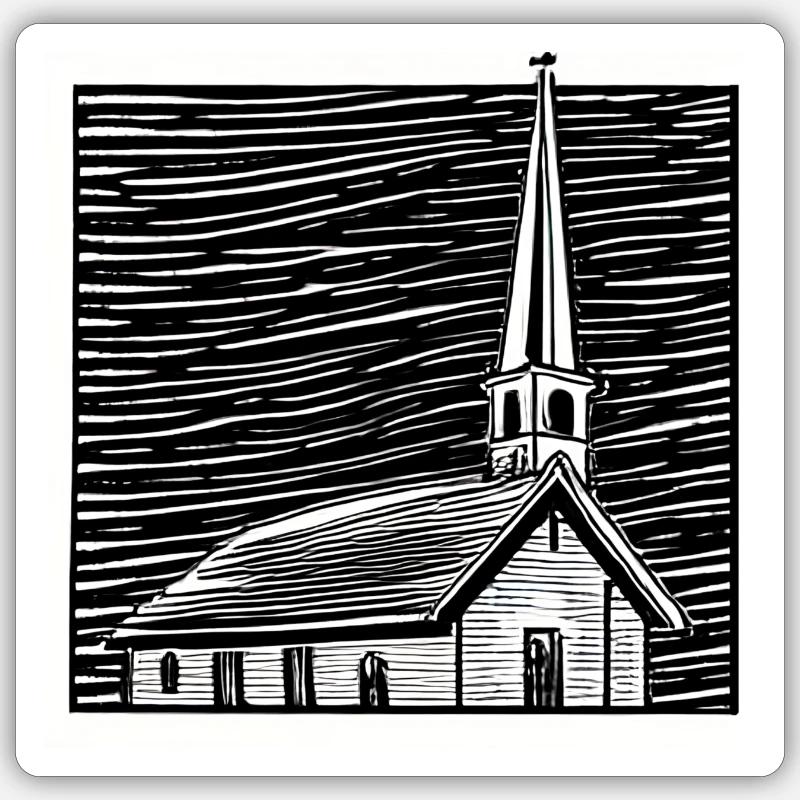 Kirche Sticker Größe S (10 x 10 cm)