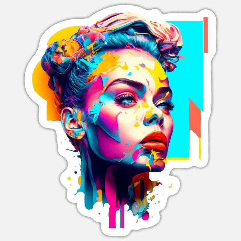 Pop art - Sticker size S (10 x 10 cm) - white matte