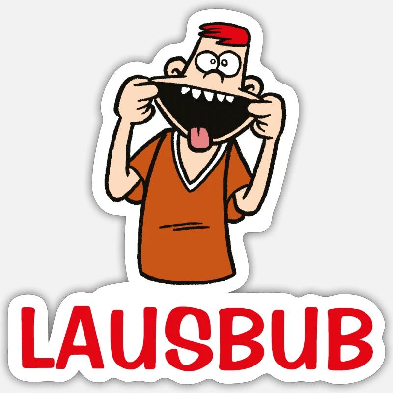 Lausbub - Sticker Größe S (10 x 10 cm) - Mattweiß