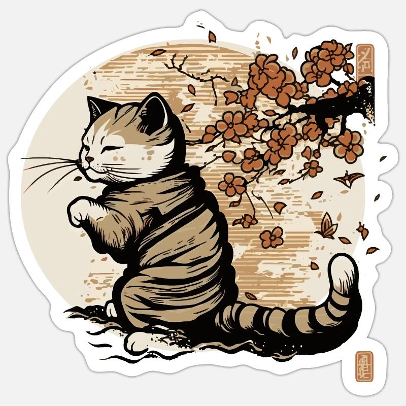 neko neko6 - Sticker size S (10 x 10 cm) - white matte