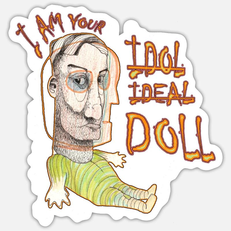 Ich bin deine Puppe - Sticker Größe S (10 x 10 cm) - Mattweiß