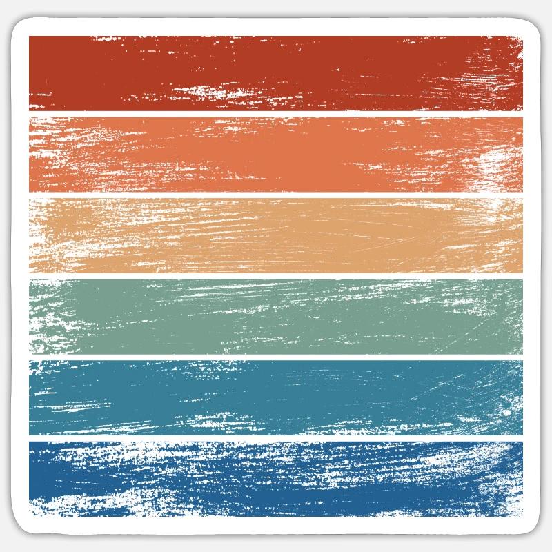Retro Regenbogen Distressed Hintergrund Motiv - Sticker Größe S (10 x 10 cm) - Mattweiß