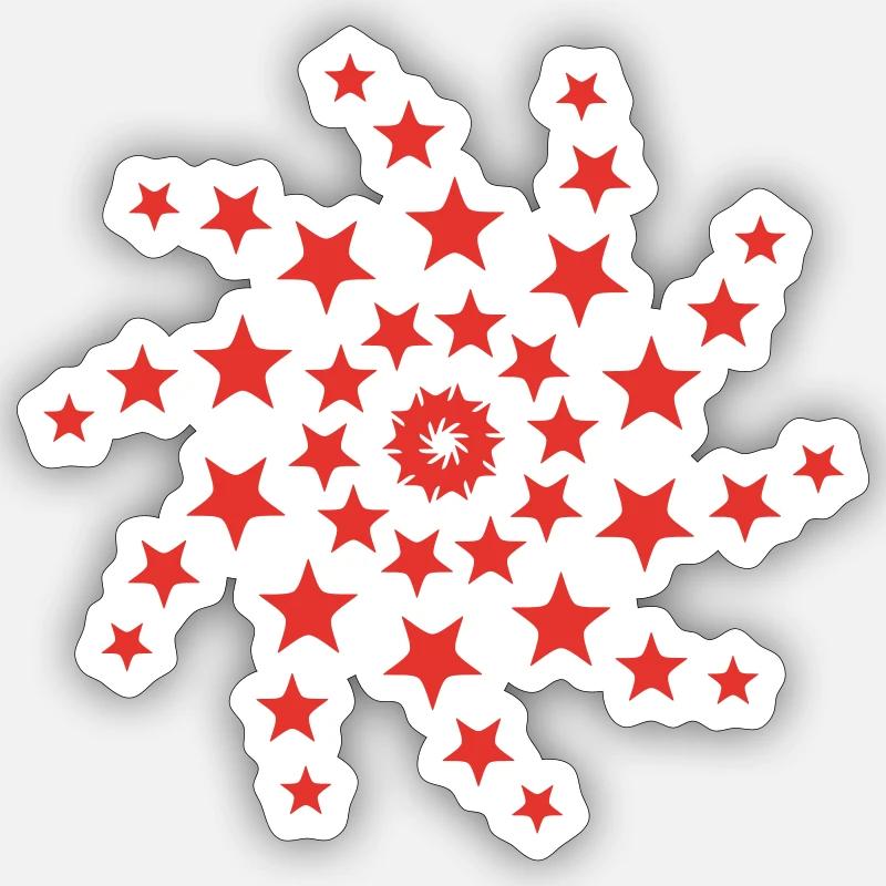 transformierte Sterne | Vectorgraphic - Sticker Größe S (10 x 10 cm) - Mattweiß