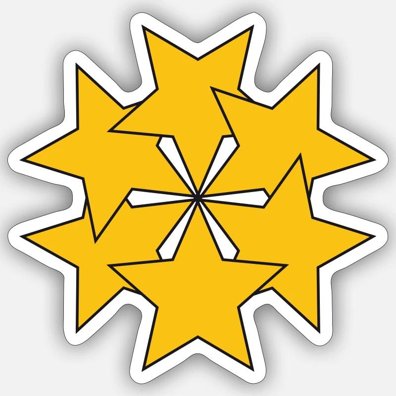 Étoiles transformées | Graphique vectoriel Sticker taille S (10 x 10 cm)