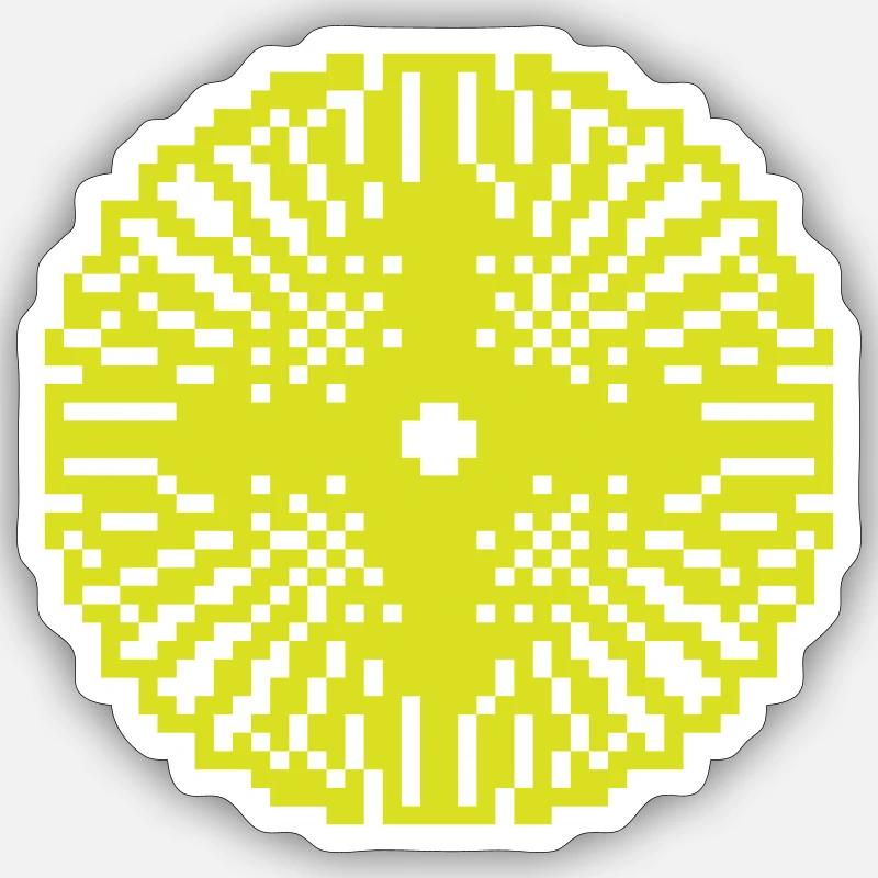 Soleil pixel pixel cercle pixelisé soleil | Graphique vectoriel Sticker taille S (10 x 10 cm)