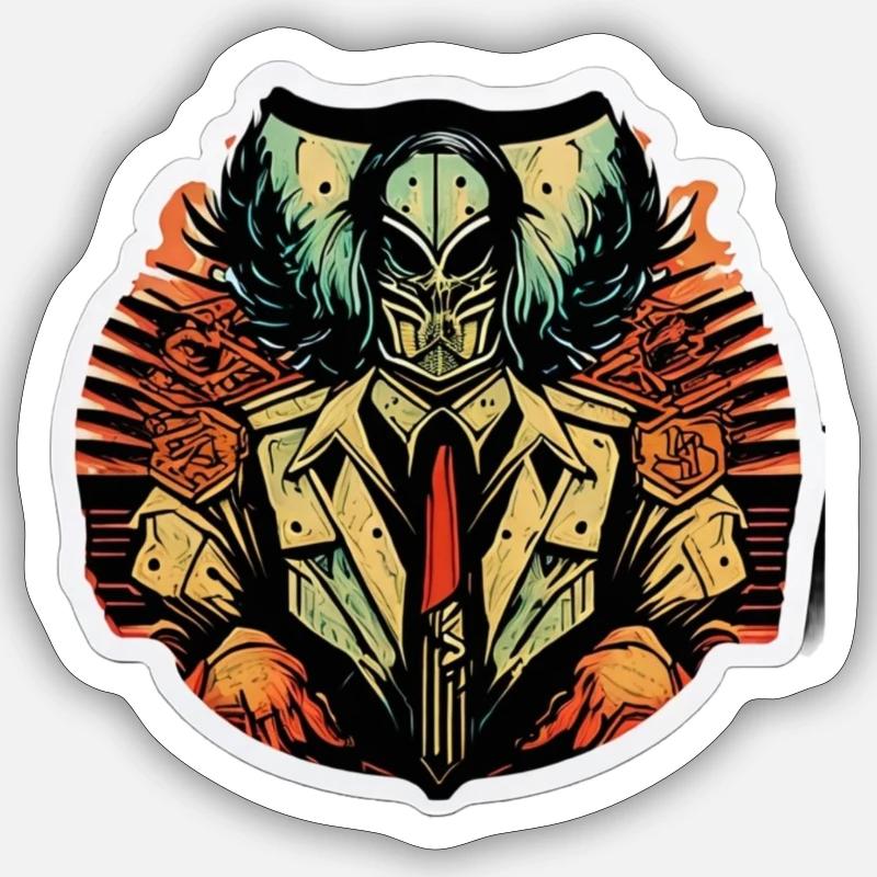 Man with tie - Sticker size S (10 x 10 cm) - white matte