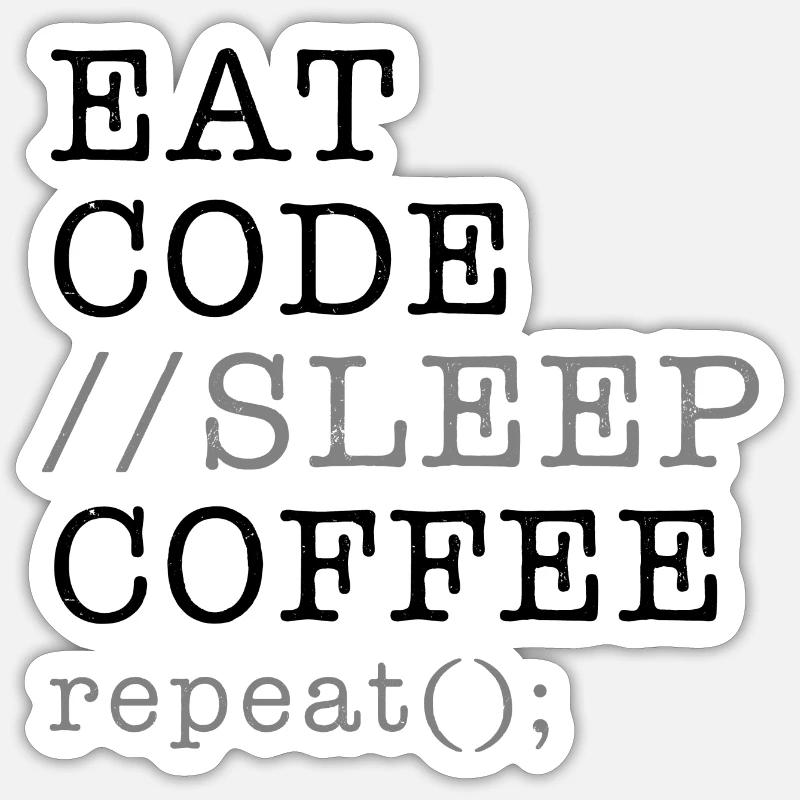 Informatique Python Programmeur Manger Code Sommeil Sticker taille S (10 x 10 cm)
